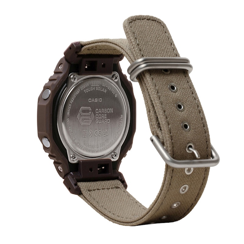 Main Image 2 of Men's Casio G-SHOCK Watch with Brown Fabric Strap (Model GAB2100CT-5A)