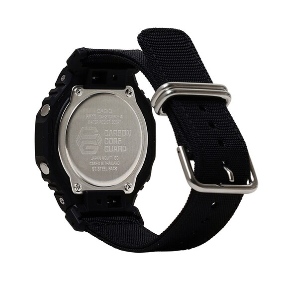 Men's Casio G-Shock Analog/Digital Display Watch with Black CorduraÂ® Nylon Band (Model Ga2100Bce-1A)