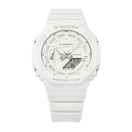 Men's Casio Tone-on-Tone G-SHOCK Analog/Digital Display Watch in White (Model  GA2100-7A7)