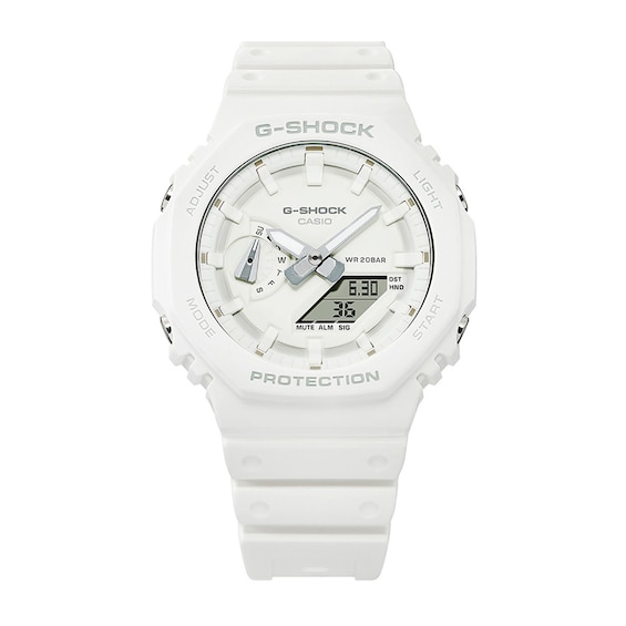 Men's Casio Tone-on-Tone G-Shock Analog/Digital Display Watch in White (Model Ga2100-7A7)