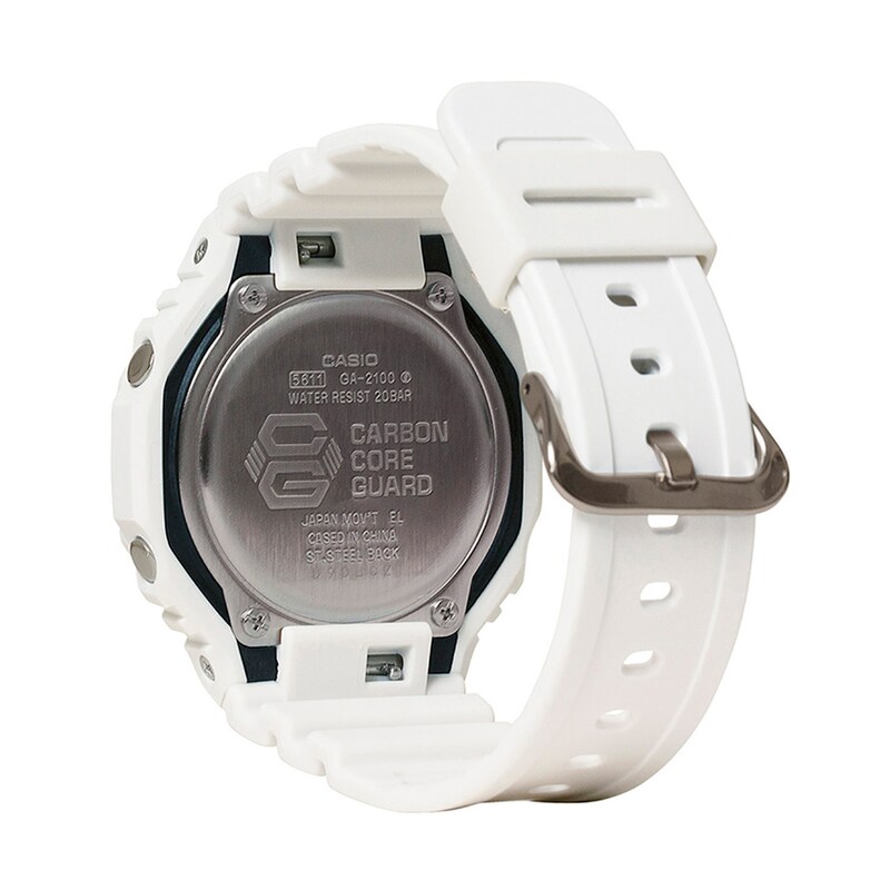 Main Image 2 of Men's Casio Tone-on-Tone G-SHOCK Analog/Digital Display Watch in White (Model  GA2100-7A7)
