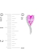 Thumbnail Image 3 of Heart-Shaped Pink Lab-Created Sapphire and White Lab-Created Sapphire Earrings in Sterling Silver