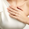 Thumbnail Image 2 of 3/8 CT. T.W. Oval Diamond Frame Leaf-Sides Engagement Ring in 14K Gold