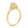 Thumbnail Image 3 of 3/8 CT. T.W. Oval Diamond Frame Leaf-Sides Engagement Ring in 14K Gold