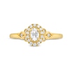 Thumbnail Image 4 of 3/8 CT. T.W. Oval Diamond Frame Leaf-Sides Engagement Ring in 14K Gold