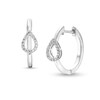 Thumbnail Image 1 of 1/10 CT. T.W. Diamond Open Pear-Shaped Hoop Earrings in 10K White Gold