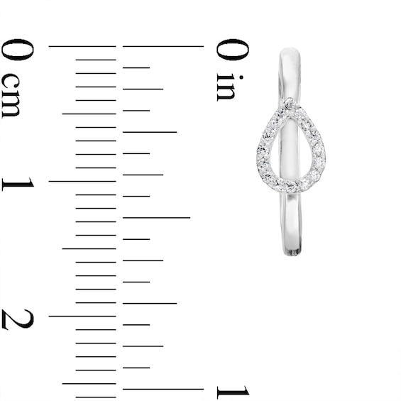 1/10 CT. T.w. Diamond Open Pear-Shaped Hoop Earrings in 10K White Gold