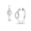 Thumbnail Image 1 of 1/10 CT. T.W. Diamond Open Marquise-Shaped Hoop Earrings in 10K White Gold