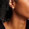 Thumbnail Image 2 of 1/10 CT. T.W. Diamond Open Marquise-Shaped Hoop Earrings in 10K White Gold