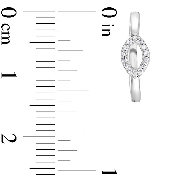 1/10 CT. T.w. Diamond Open Marquise-Shaped Hoop Earrings in 10K White Gold