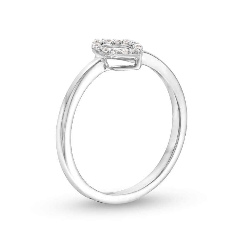 Main Image 3 of 1/10 CT. T.W. Diamond Open Marquise Ring in 10K White Gold