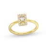 Thumbnail Image 1 of 1/4 CT. T.W. Baguette-Cut and Round Diamond Frame Ring in 10K Yellow Gold