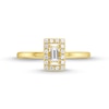 Thumbnail Image 4 of 1/4 CT. T.W. Baguette-Cut and Round Diamond Frame Ring in 10K Yellow Gold