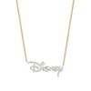 Thumbnail Image 1 of Enchanted Disney 1/6 CT. T.W. Diamond Script Necklace in 10K Gold