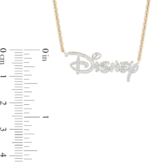 Enchanted Disney 1/6 CT. T.w. Diamond Script Necklace in 10K Gold