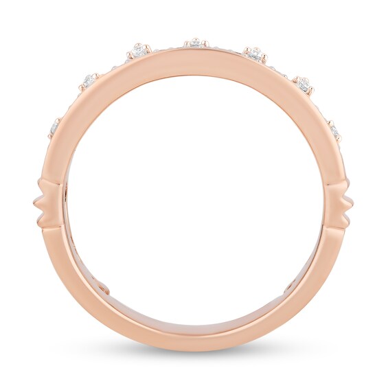 Enchanted Disney 1/5 CT. T.w. Diamond Castle Ring Set in 10K Rose Gold