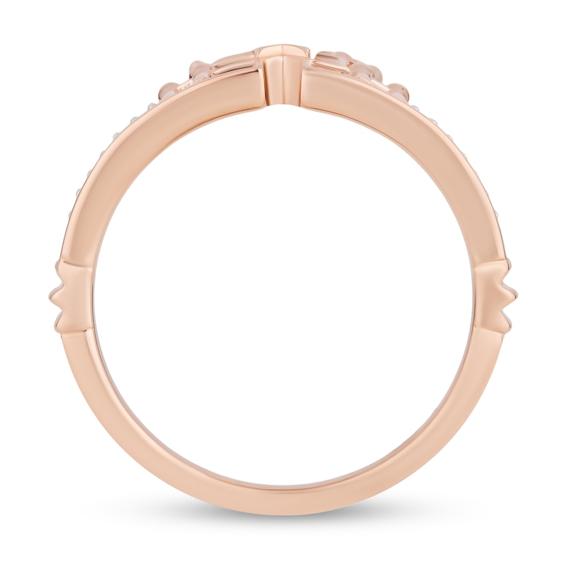 Main Image 5 of Enchanted Disney 1/5 CT. T.W. Diamond Castle Ring Set in 10K Rose Gold