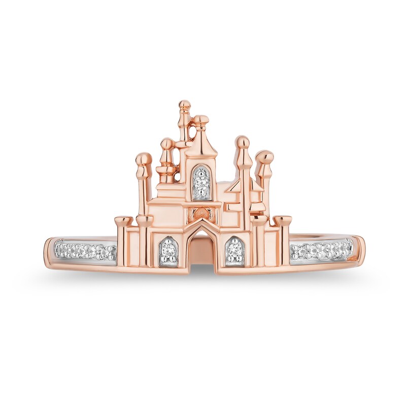 Main Image 7 of Enchanted Disney 1/5 CT. T.W. Diamond Castle Ring Set in 10K Rose Gold