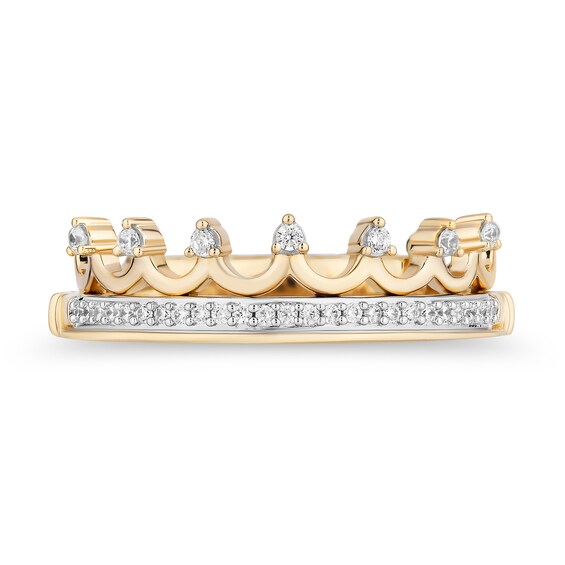 Enchanted Disney 1/5 CT. T.w. Diamond Castle Ring Set in 10K Gold