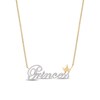 Thumbnail Image 1 of Enchanted Disney Princess 1/10 CT. T.W. Diamond "Princess" with Crown Necklace in 10K Gold – 18”