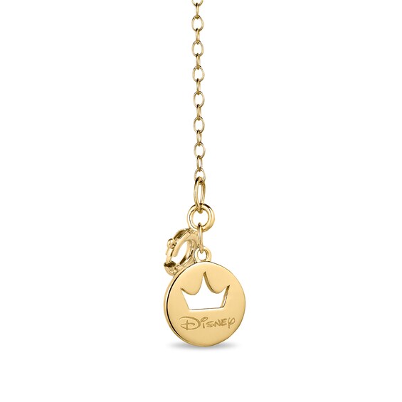 Enchanted Disney Princess 1/10 CT. T.w. Diamond "Princess" with Crown Necklace in 10K Gold â 18â