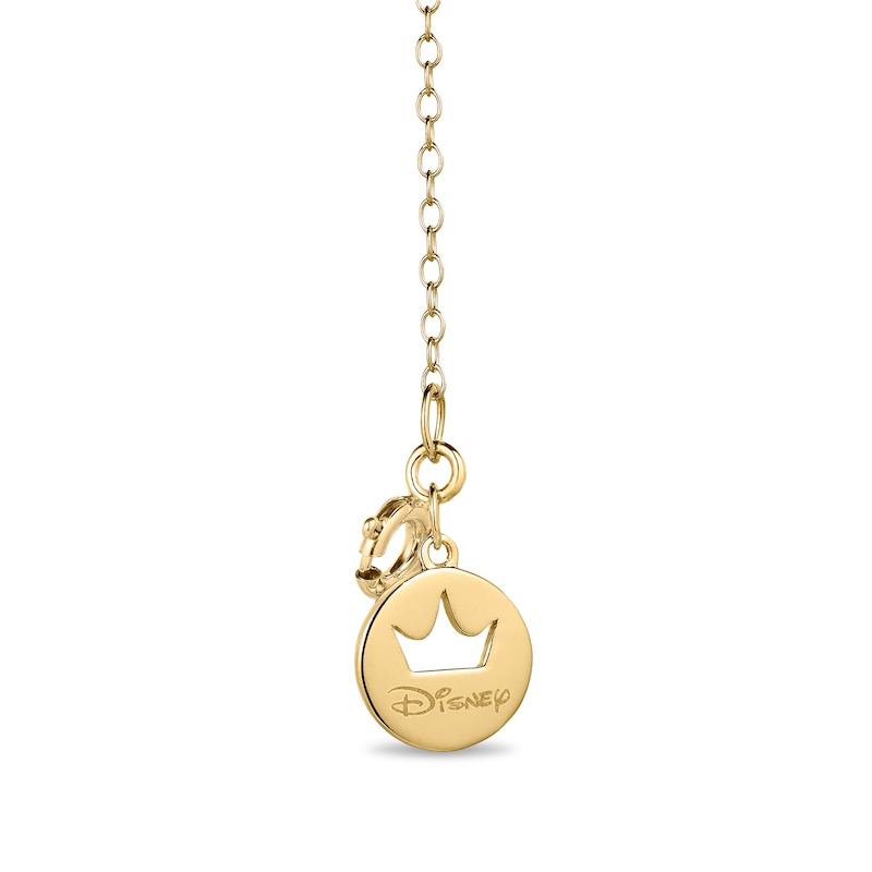 Main Image 2 of Enchanted Disney Princess 1/10 CT. T.W. Diamond "Princess" with Crown Necklace in 10K Gold – 18”