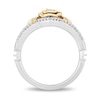 Thumbnail Image 3 of Enchanted Disney Belle 1/5 CT. T.W. Diamond Rose Split Shank Ring in Sterling Silver and 10K Gold
