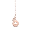 Thumbnail Image 2 of Enchanted Disney Belle 1/10 CT. T.W. Diamond Rose and Heart Pendant in 10K Rose Gold - 19"