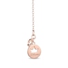 Thumbnail Image 1 of Enchanted Disney Belle 1/10 CT. T.W. Diamond Rose and Heart Pendant in 10K Rose Gold - 19"