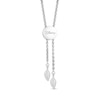 Thumbnail Image 2 of Enchanted Disney Belle 1/10 CT. T.W. Diamond Rose Bolo Bracelet in Sterling Silver and 10K White Gold - 8.5"