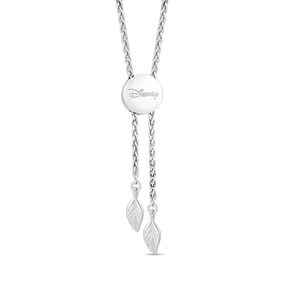 Enchanted Disney Belle 1/10 CT. T.w. Diamond Rose Bolo Bracelet in Sterling Silver and 10K White Gold - 8.5"