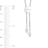 Thumbnail Image 3 of Enchanted Disney Belle 1/10 CT. T.W. Diamond Rose Bolo Bracelet in Sterling Silver and 10K White Gold - 8.5"