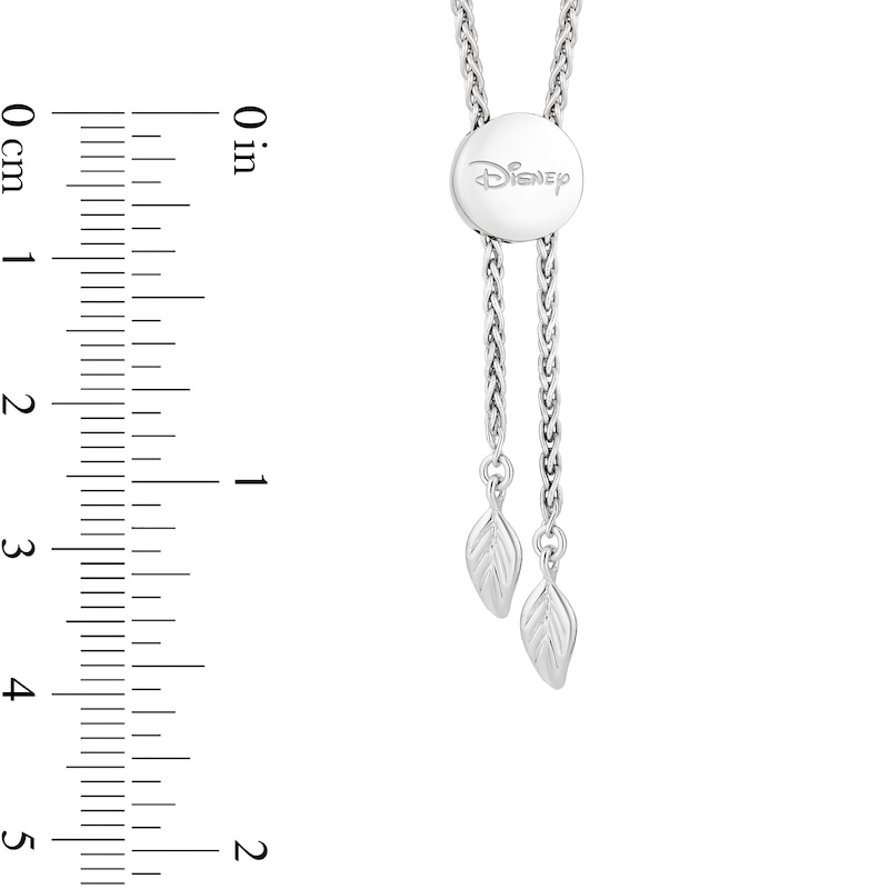Main Image 3 of Enchanted Disney Belle 1/10 CT. T.W. Diamond Rose Bolo Bracelet in Sterling Silver and 10K White Gold - 8.5"