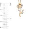 Thumbnail Image 3 of Enchanted Disney Belle 1/10 CT. T.W. Diamond Rose Pendant in 10K Gold - 19"