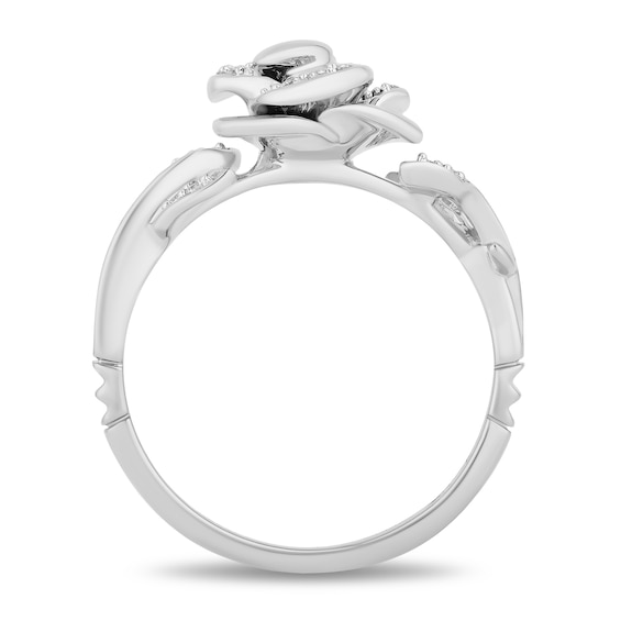 Enchanted Disney Belle 1/10 CT. T.w. Diamond Rose Ring in 10K Gold