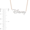 Thumbnail Image 3 of Enchanted Disney 1/6 CT. T.W. Diamond Script Necklace in 10K Rose Gold