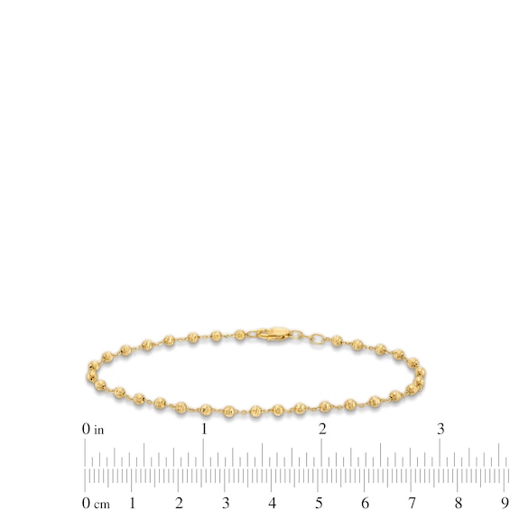 0.98mm Solid Beaded Chain Anklet in 10K Gold – 10”