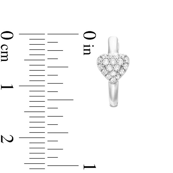 1/4 CT. T.w. Certified Heart-Shaped Lab-Grown Multi-Diamond Huggie Hoops in 14K White Gold (F/Si2)