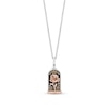 Thumbnail Image 1 of Enchanted Disney Belle 1/5 CT. T.W. Champagne Diamond and Rose Pendant in Sterling Silver and 10K Rose Gold