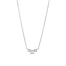 1/10 CT. T.W. Diamond Three Stone Necklace in 10K White Gold