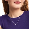 Thumbnail Image 2 of 1/10 CT. T.W. Diamond Three Stone Necklace in 10K White Gold