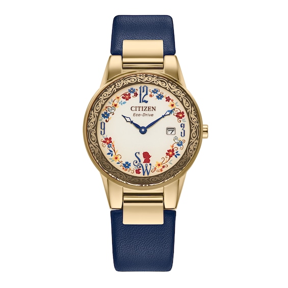 Ladies' Citizen Eco-DriveÂ® DisneyÂ® Snow White Flora Watch with Beige Dial and Pin Box Set (Model: Ga1079-41W)