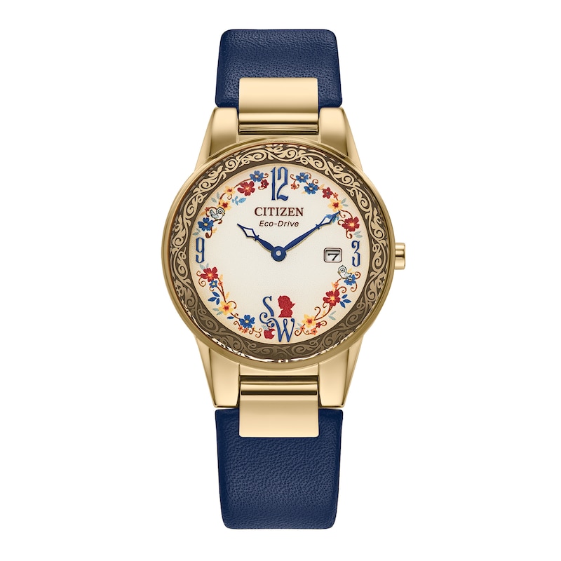 Main Image 3 of Ladies' Citizen Eco-Drive® Disney® Snow White Flora Watch with Beige Dial and Pin Box Set (Model: GA1079-41W)