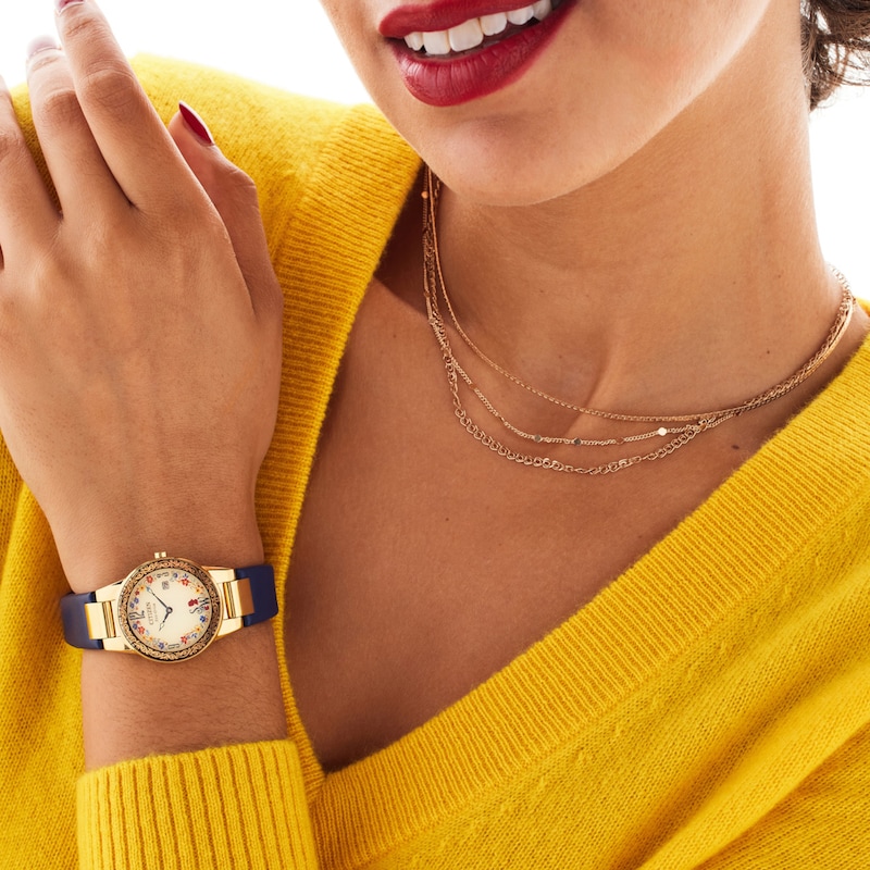 Main Image 7 of Ladies' Citizen Eco-Drive® Disney® Snow White Flora Watch with Beige Dial and Pin Box Set (Model: GA1079-41W)