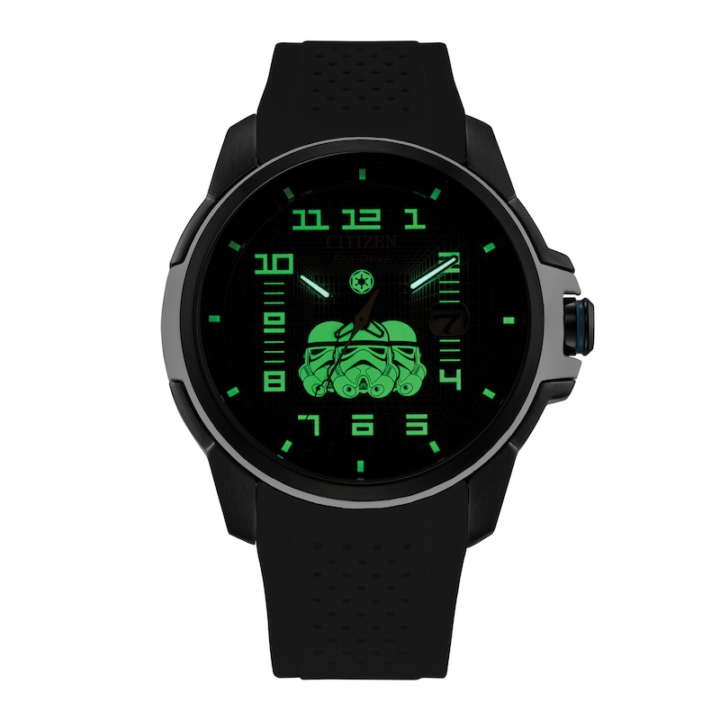Main Image 4 of Men’s Citizen Eco-Drive® Star Wars™ Darth Vader Watch with Black Dial and Black Silicone Strap (Model: AW1659-00W)