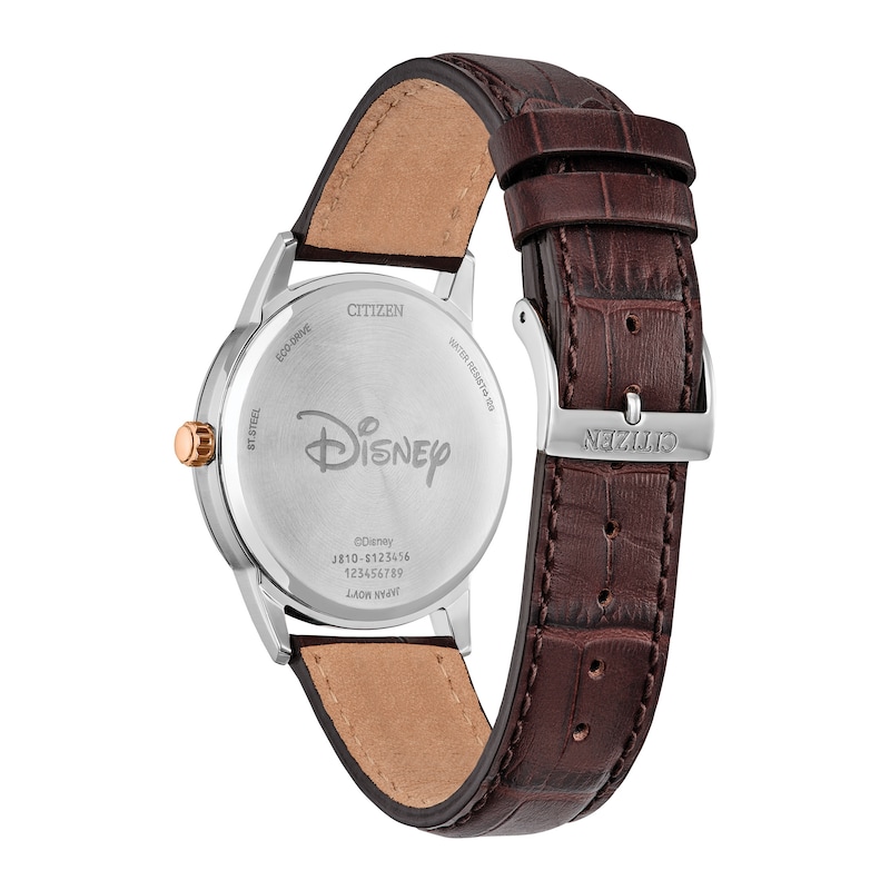 Main Image 3 of Men's Citizen Eco-Drive® Disney® Steamboat Willie Watch with Silver-Tone Dial and Leather Strap (Model: AW1788-07W)