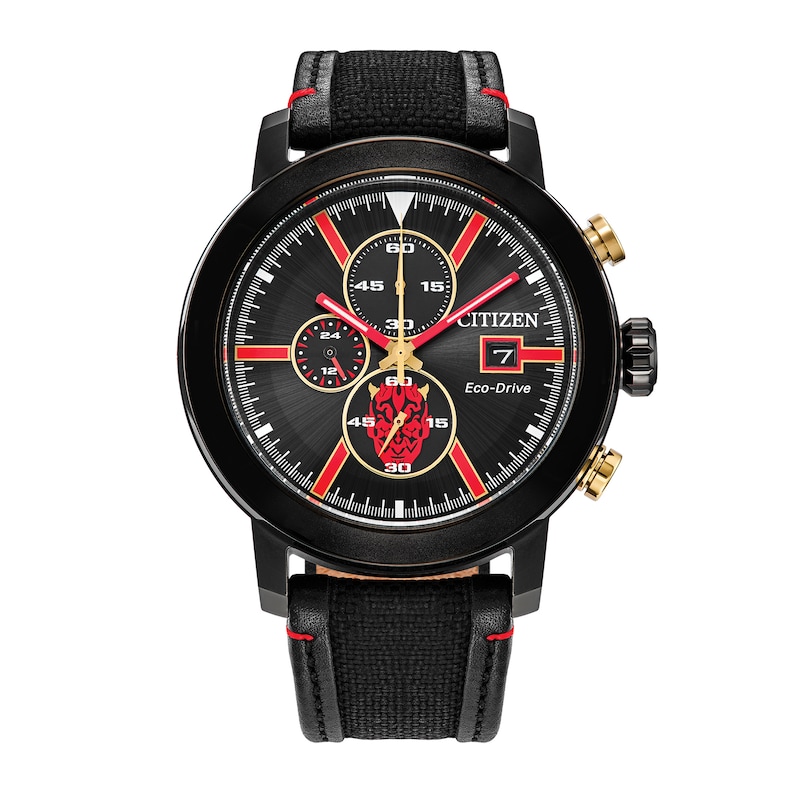 Main Image 1 of Men's Citizen Star Wars™ Eco-Drive® Chronograph Watch with Black Dial and Black Nylon Strap (Model: CA0766-02W)