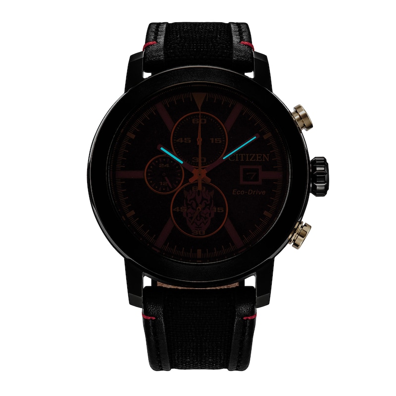 Main Image 4 of Men's Citizen Star Wars™ Eco-Drive® Chronograph Watch with Black Dial and Black Nylon Strap (Model: CA0766-02W)