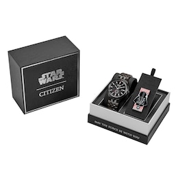 Men's Citizen Eco-Drive® Star Wars™ Darth Vader Watch with Black Dial (Model: BM7255-61W)