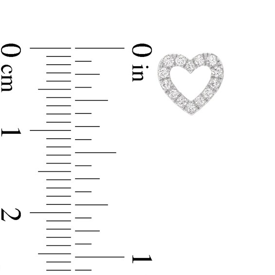 1/5 CT. T.w. Certified Lab-Grown Diamond Open Heart Stud Earrings in 14K White Gold (F/Si2)